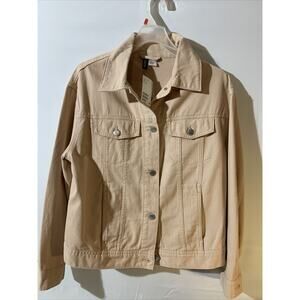 H&M Divided Denim Jacket Mens Size S Beige Womens
